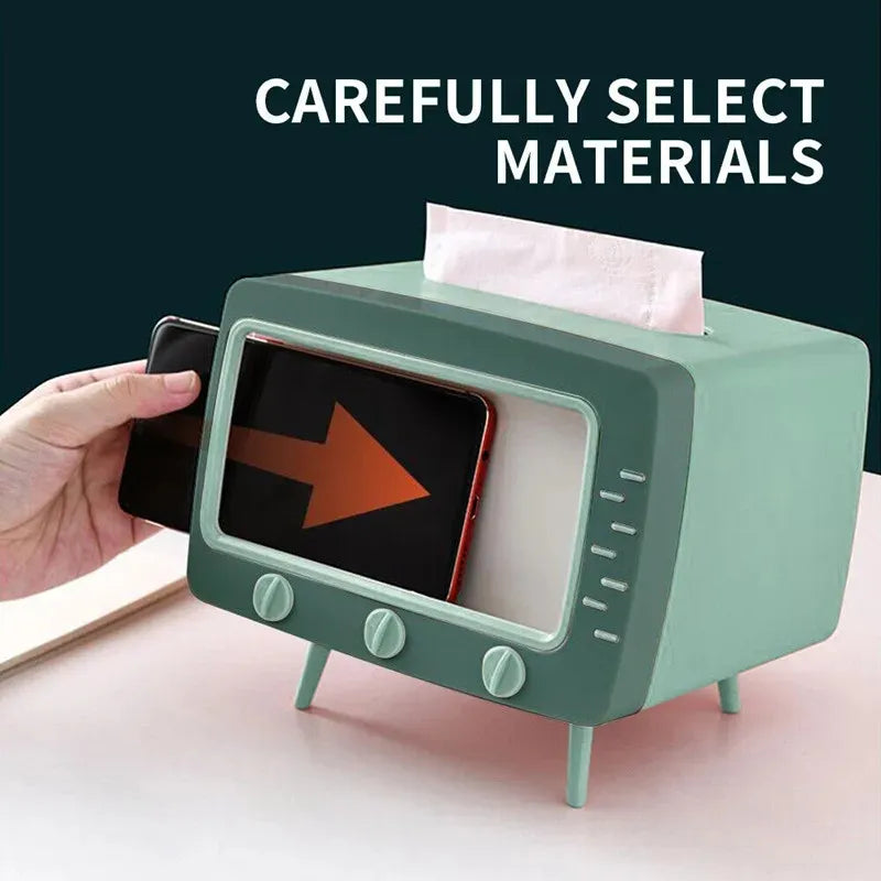 Televisión De Juguete Porta Celular Pañuelos 18cm