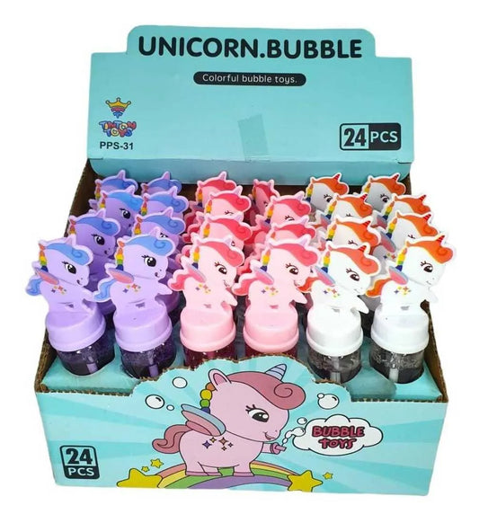 Set 24 Burbujeros 14 Cm Unicornio Fiesta Sorpresita