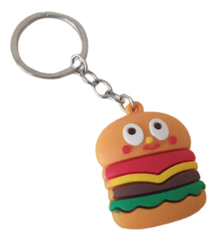 Llaveros De Comida Papa Pancho Hamburguesa X12