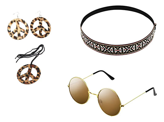 Set Hippie Animal Print 4pcs Disfraz Cosplay