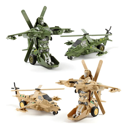 Helicóptero Transformer Robot Hélice 17cm Fricción