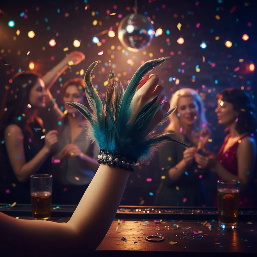 Muñequera de plumas