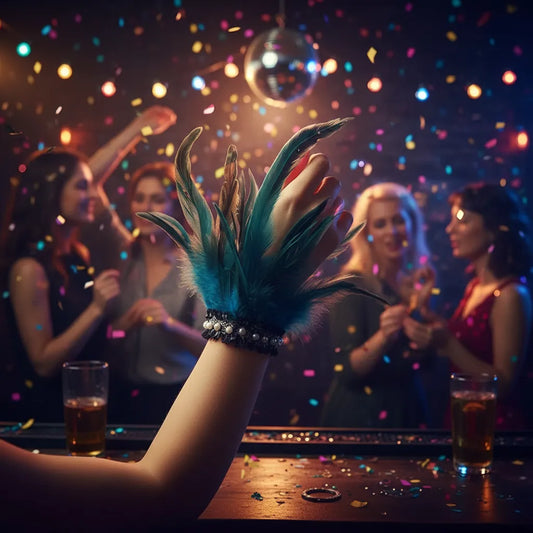 Muñequera de plumas