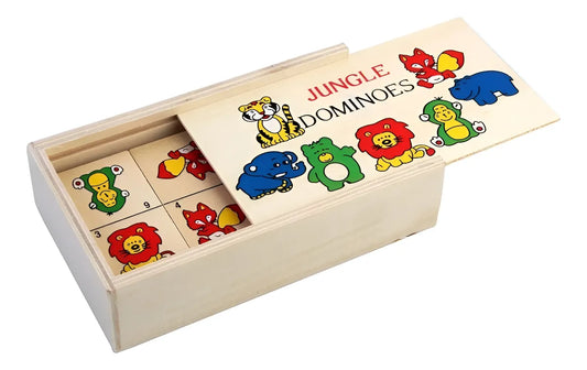 Domino en madera animales de la selva