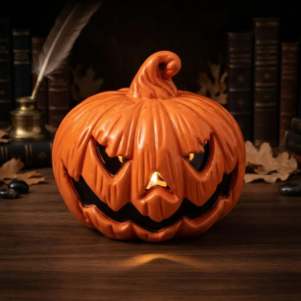 Lámpara Veladora Calabaza Halloween Grande 13cm
