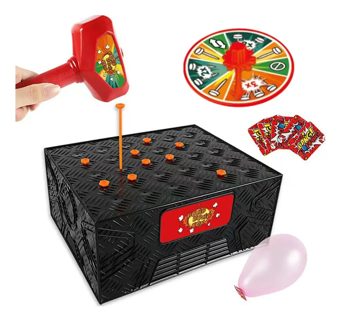 Juego De Mesa Bomb Bomb Box Explota Globos Martillo