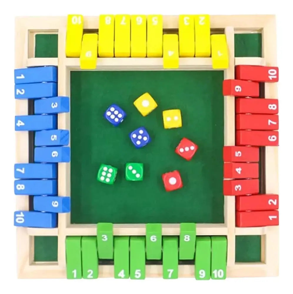 Juego De Mesa Shut The Box Juego De Dados Madera
