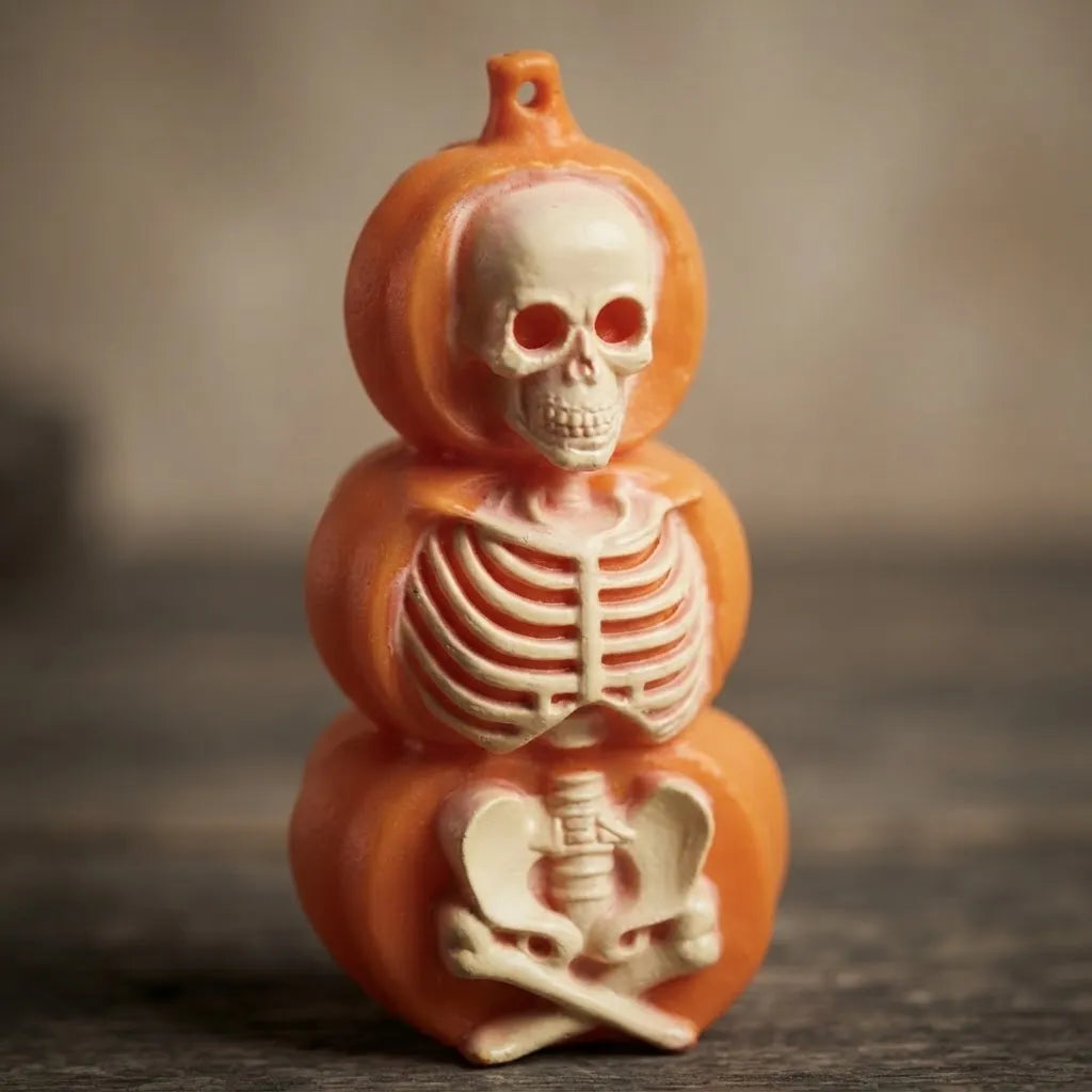 Veladora Led Calabaza Y Esqueleto Halloween