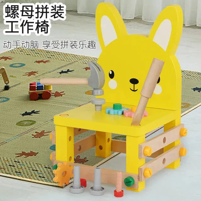Mesa De Trabajo Carpintero Montessori Silla Conejo