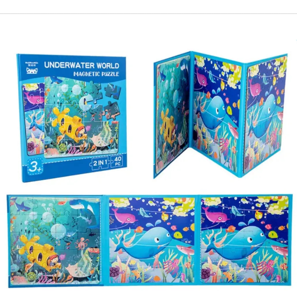 Puzzle Magnético 2 En 1 Estilo Libro 40 Piezas