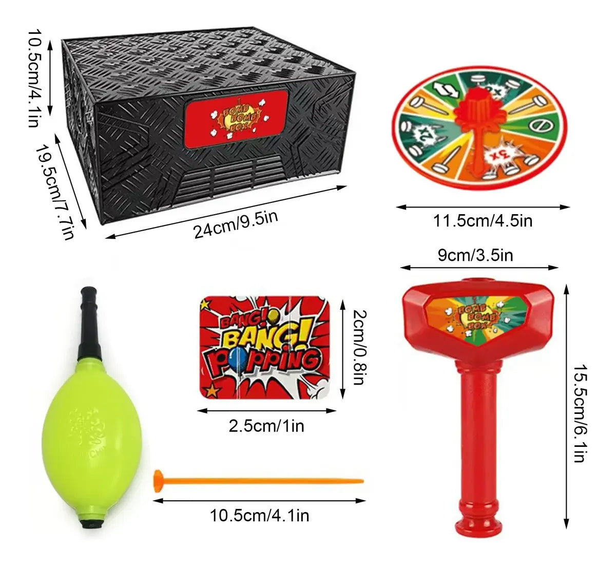 Juego De Mesa Bomb Bomb Box Explota Globos Martillo
