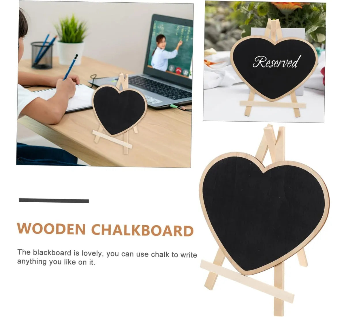 Pizarra Mini Con Atril Corazon 10x8cm