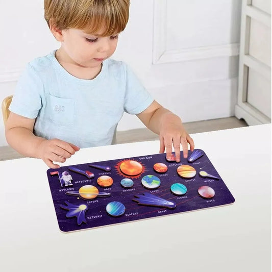 Puzzle En Madera Sistema Solar Planetas Montessori