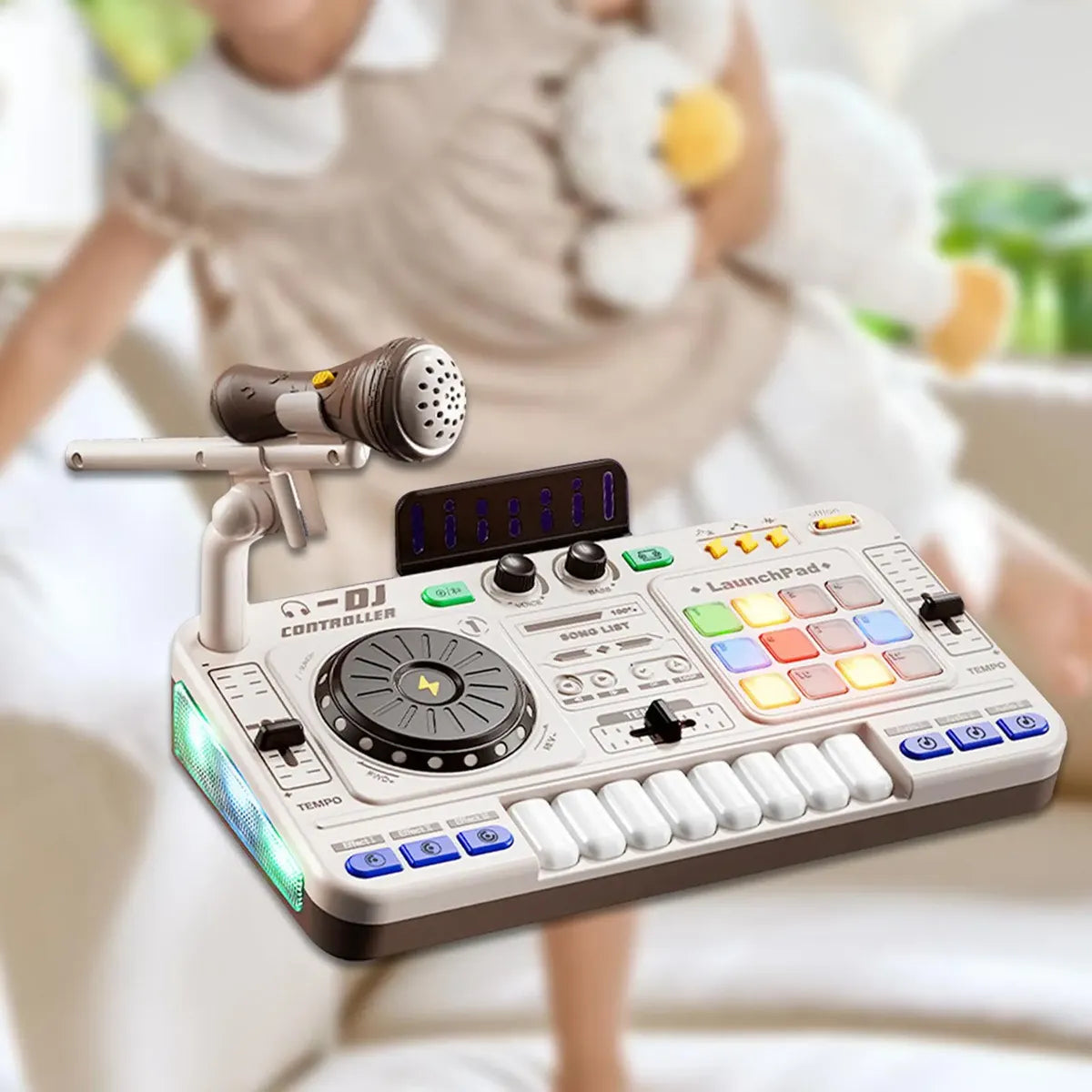 Juguete Consola Dj Infantil Con Microfono Mezclador