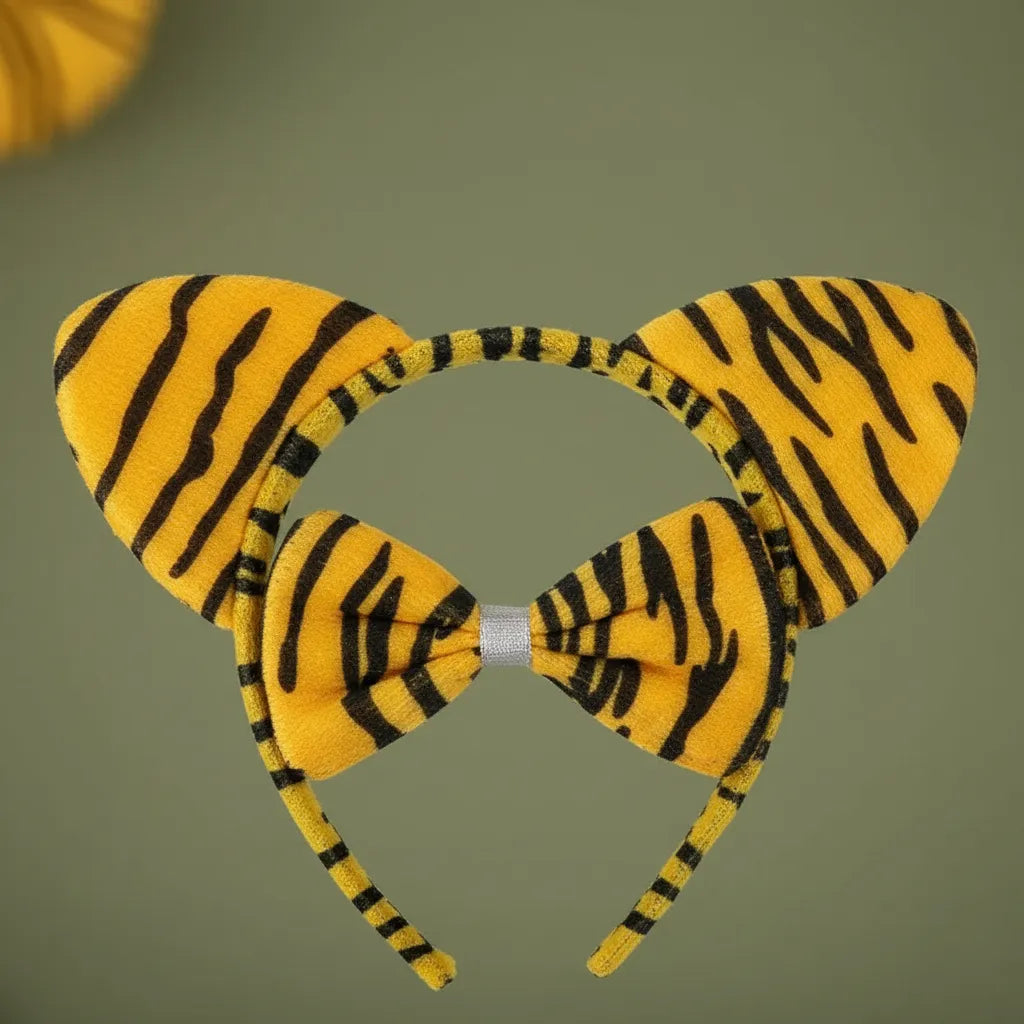Disfraz Tigre Set Pollera Tutú Vincha Cola Moño