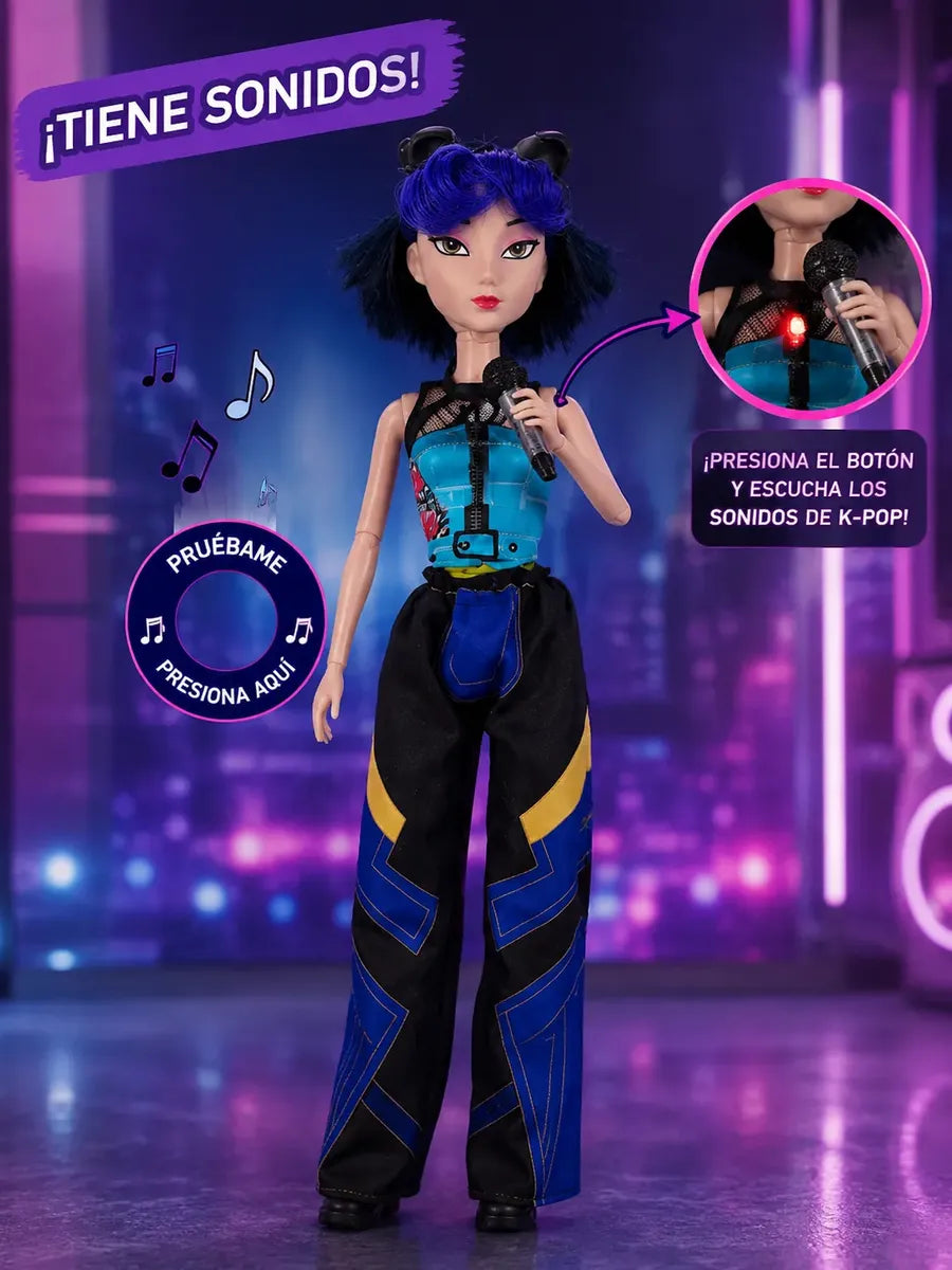 Muñeca Guerrera Kpop Zoey Articulada 25cm C Sonido