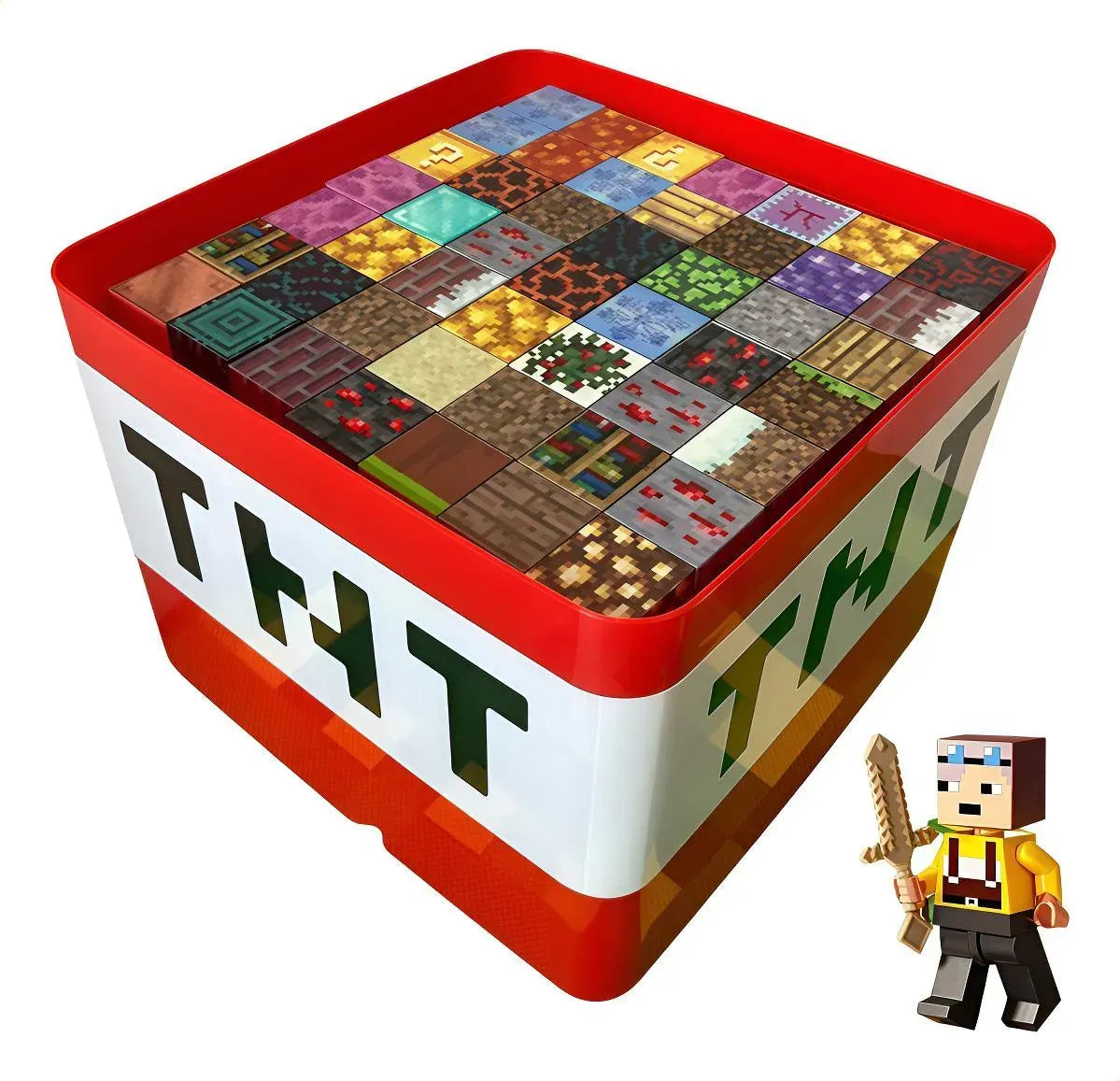 Set Bloques Magneticos Minecraft Caja Tnt o Creeper 88 Piezas