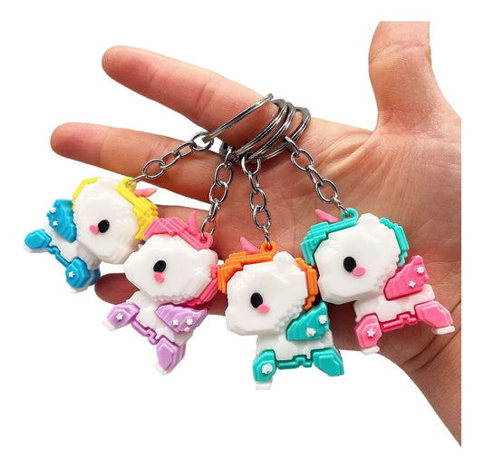 Llaveros Unicornio Pixelados Pack X12 Sorpresitas