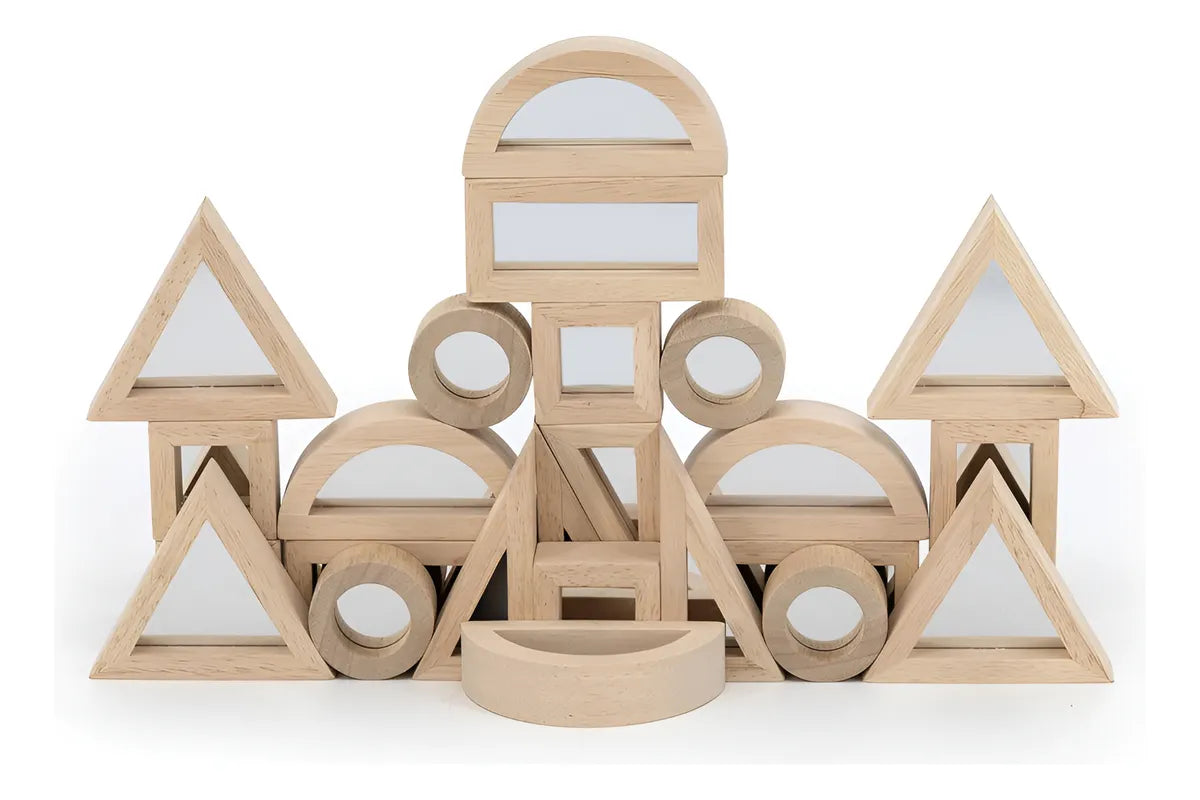 Juego De Bloques En Madera Formas Geometricas 24pcs