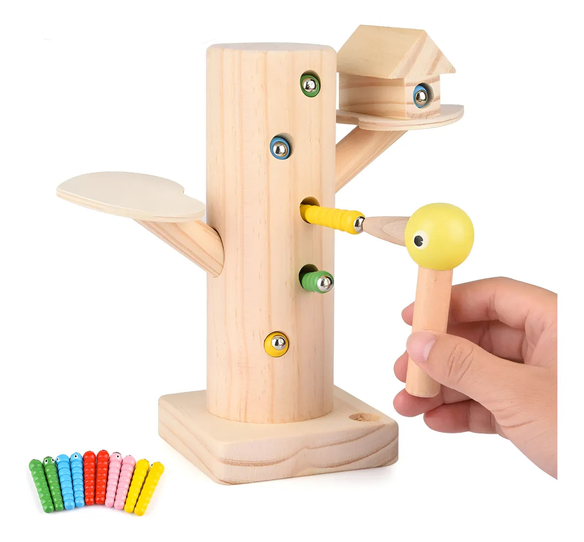Juego Imantado Pájaro Carpintero En Madera