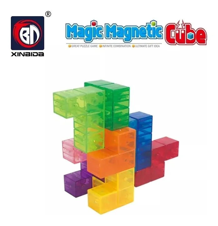 Cubo Puzzle Mágico Magnético 156 Formas Colorido