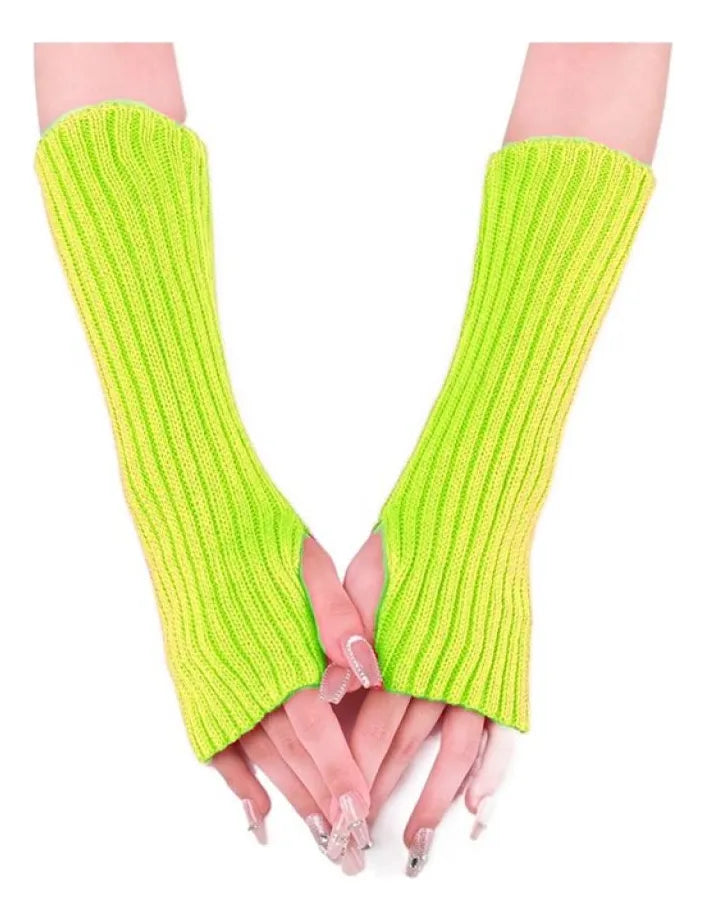 Guantes Largos Fluo Disfraz Nostalgia