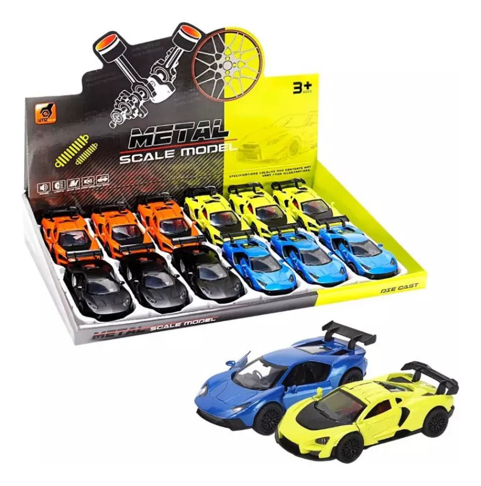 Auto De Metal Deportivo 12cm 4 Colores Calidad