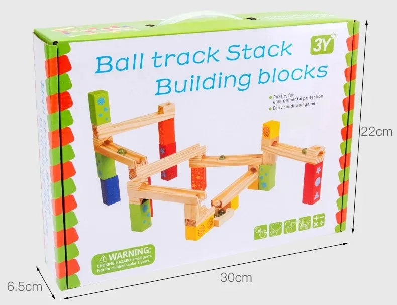 Pista De Bolitas En Madera Montessori 53pcs