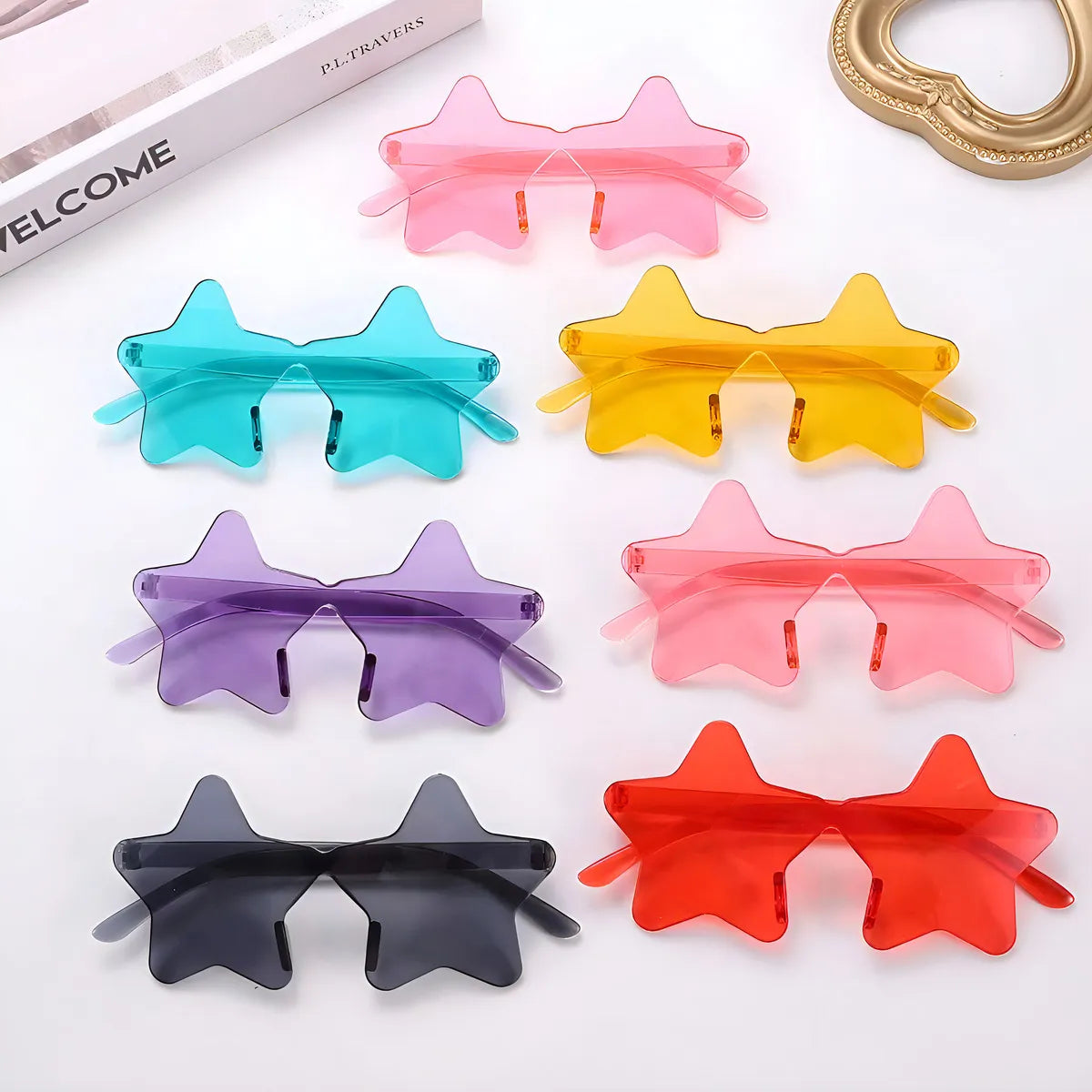 Lentes De Estrella Colores Surtidos Cotillón X6