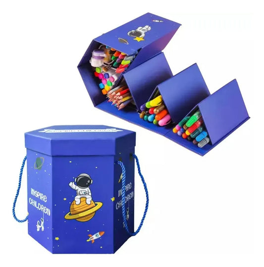 Set De Arte Y Dibujo 93 Piezas Box Astronauta