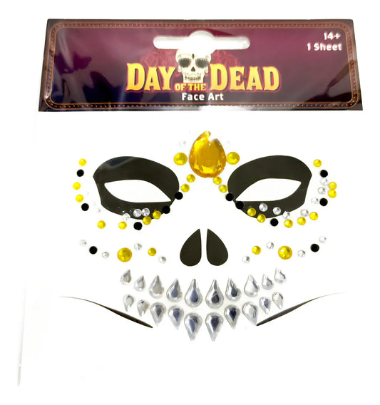Brillos Adhesivos Para Rostro Calavera Halloween
