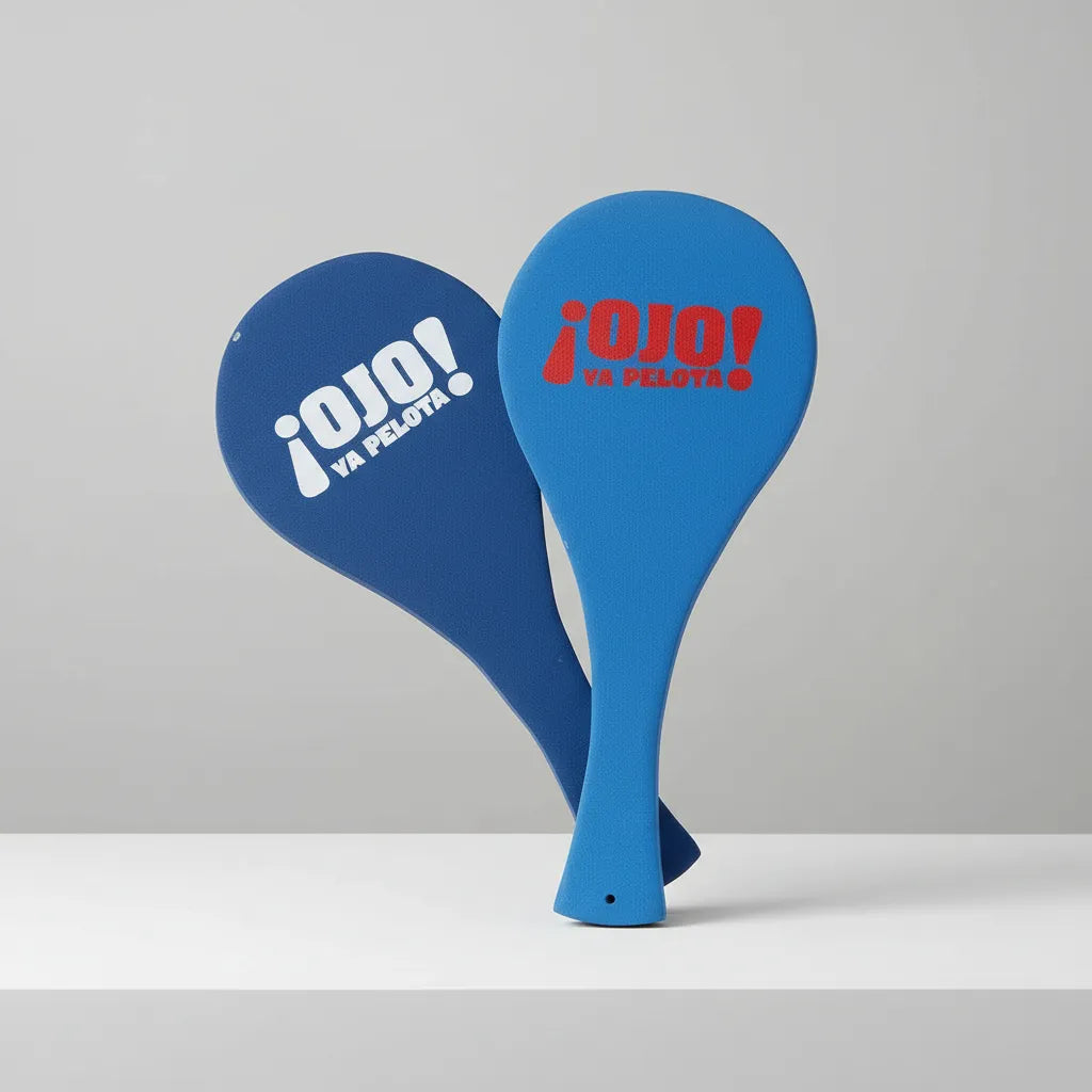 Paleta Sport Tipo Playera En Madera Con Pelota 42cm