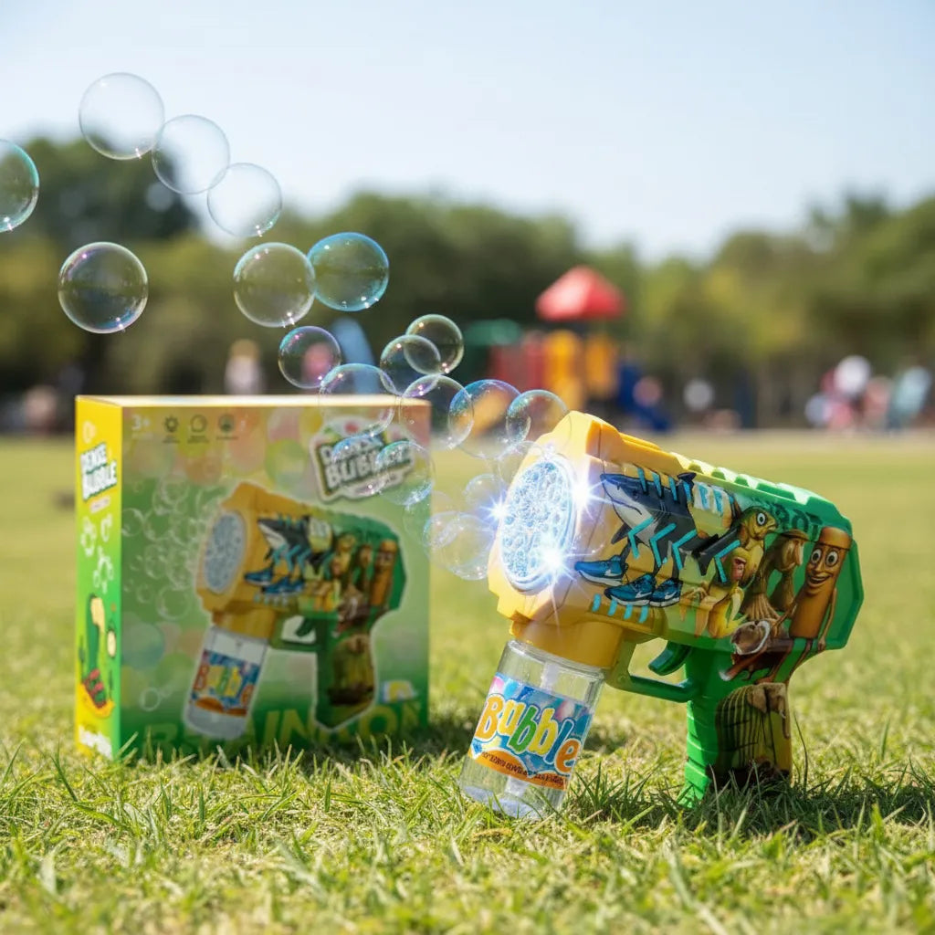 Pistola De Burbujas Automática 10 Hoyos Brainrot