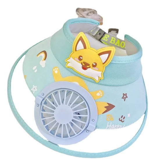 Gorro Visera Infantil Con Ventilador Usb Ajustable