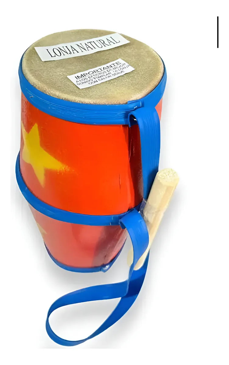 Tambor Juguete Infantil Chico Fibra lonja natural 33cm