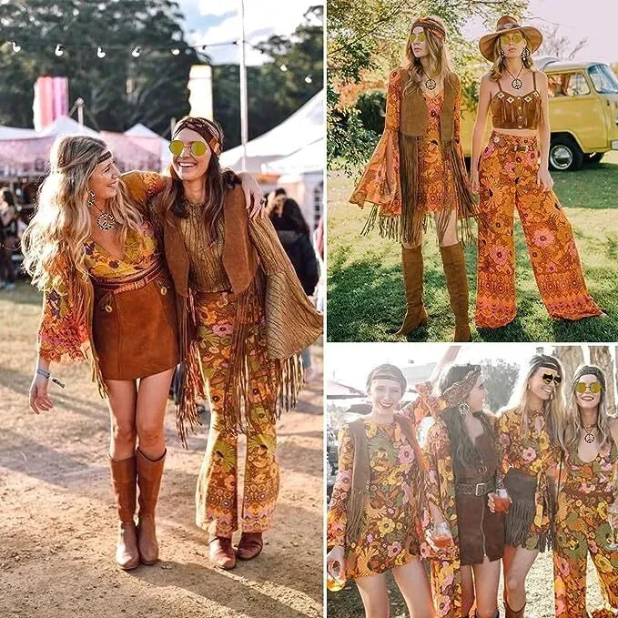 Set Hippie Animal Print 4pcs Disfraz Cosplay