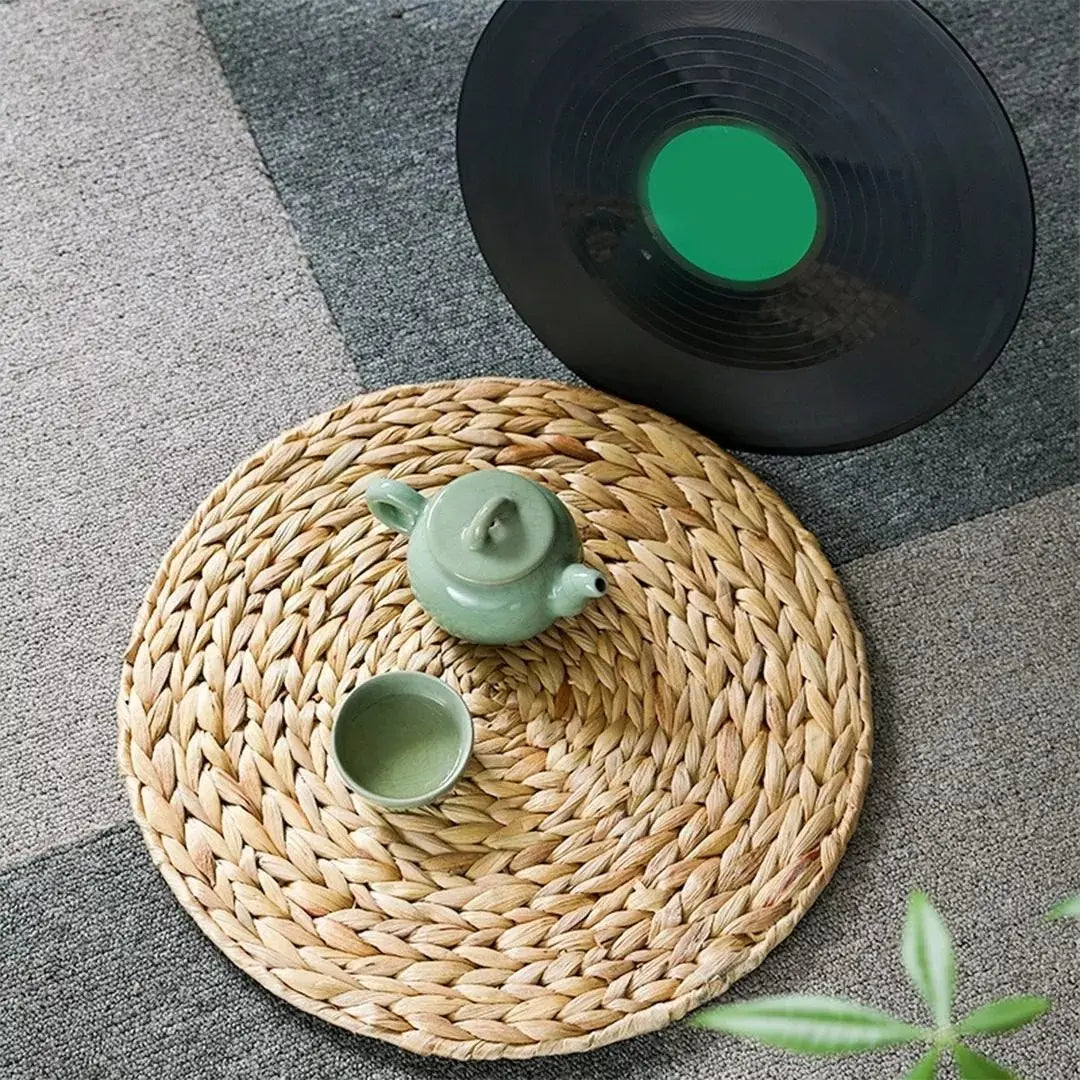 Individual Circular Ratán Tejido 38cm Marrón