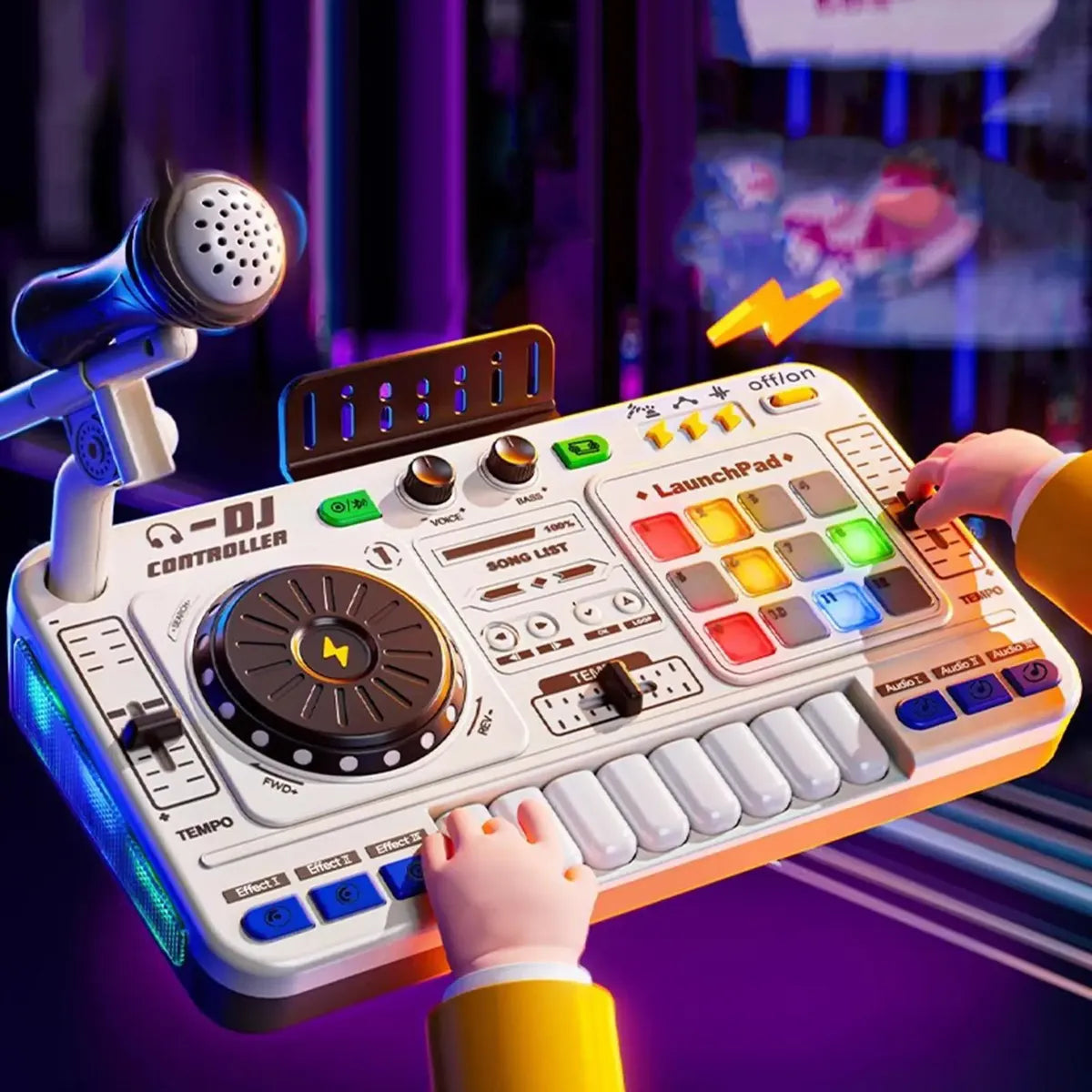 Juguete Consola Dj Infantil Con Microfono Mezclador