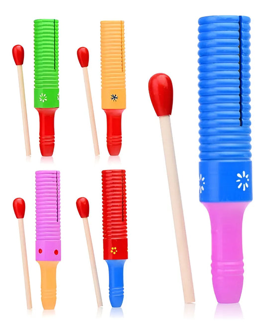 Instrumento Musical Infantil Guiro Rasca De Madera