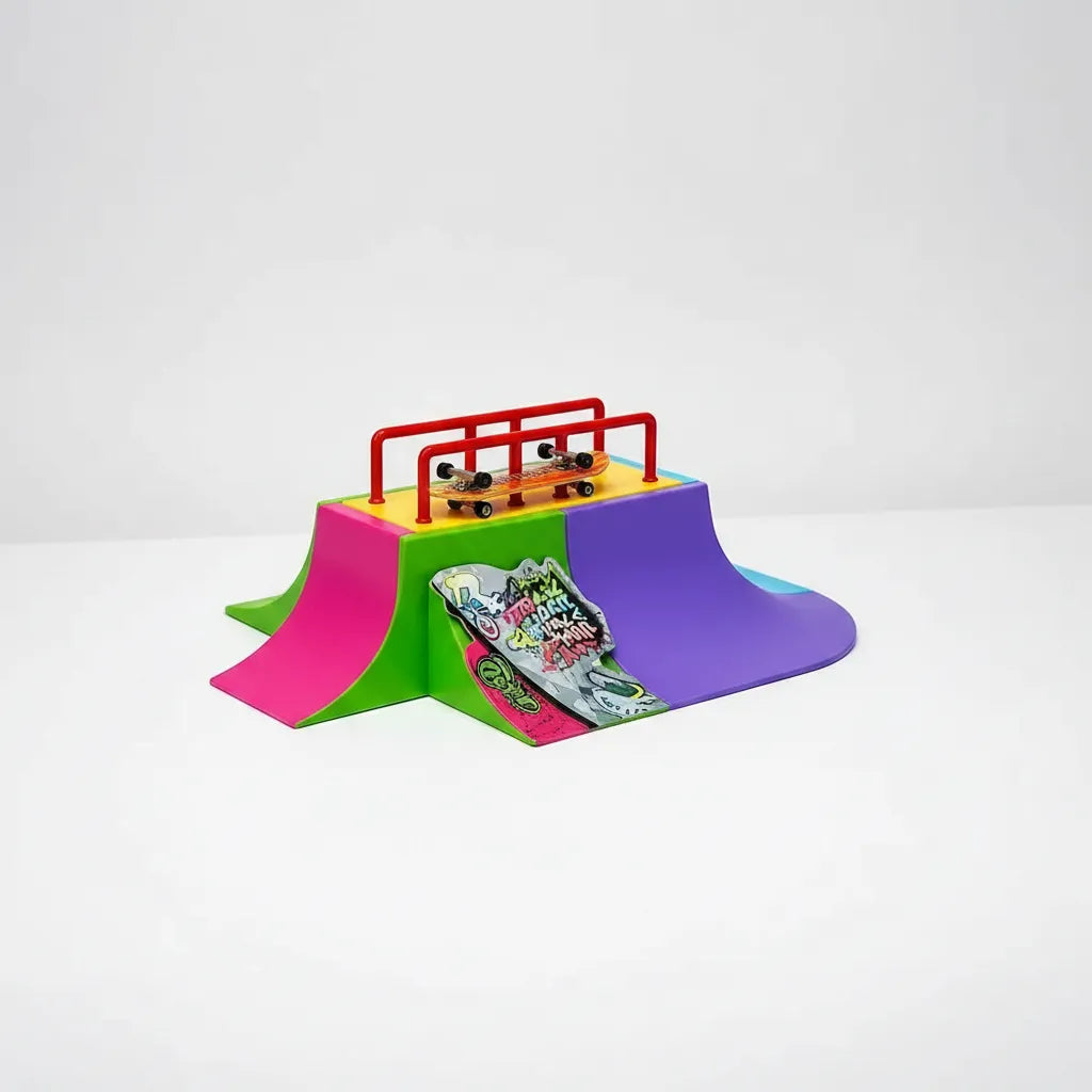 Juego Pista Rampa Con Skate Para Dedos Skatepark Modelo F