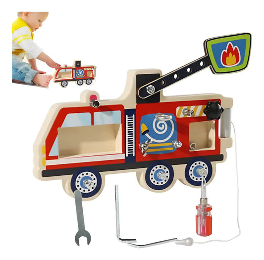 Tablero De Actividades Camión En Madera Montessori