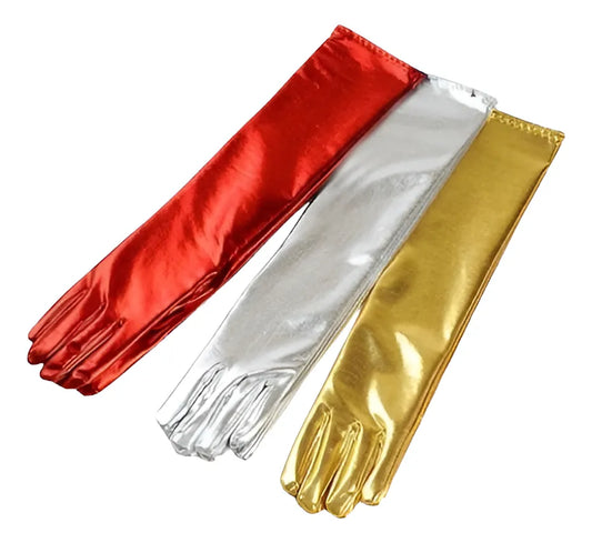 Guantes Estilo Charleston Largos 35 Cm Brillosos