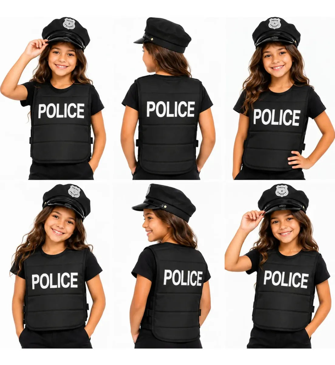 Chaleco De Policía Infantil Complemento Disfraz