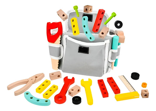 Juego De Herramientas En Madera con Bolso Montessori
