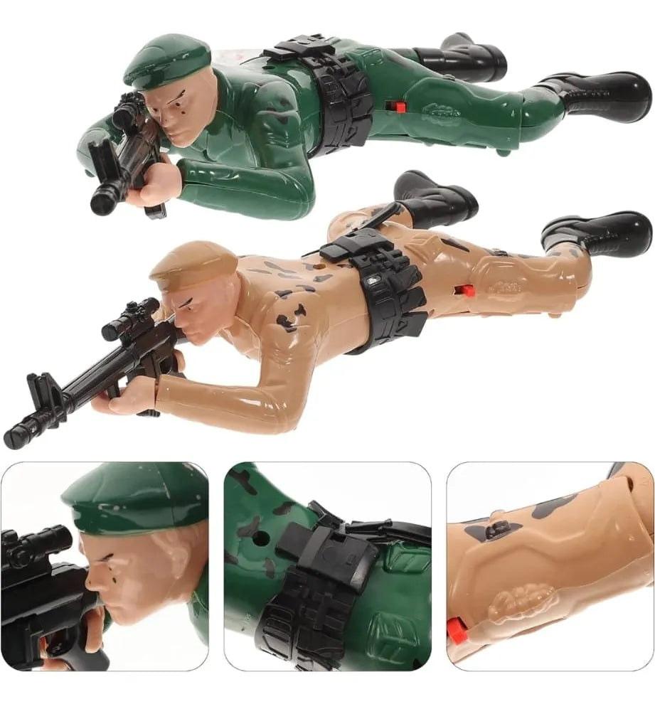 Soldado Militar Cuerpo A Tierra Luz Sonido Clásico