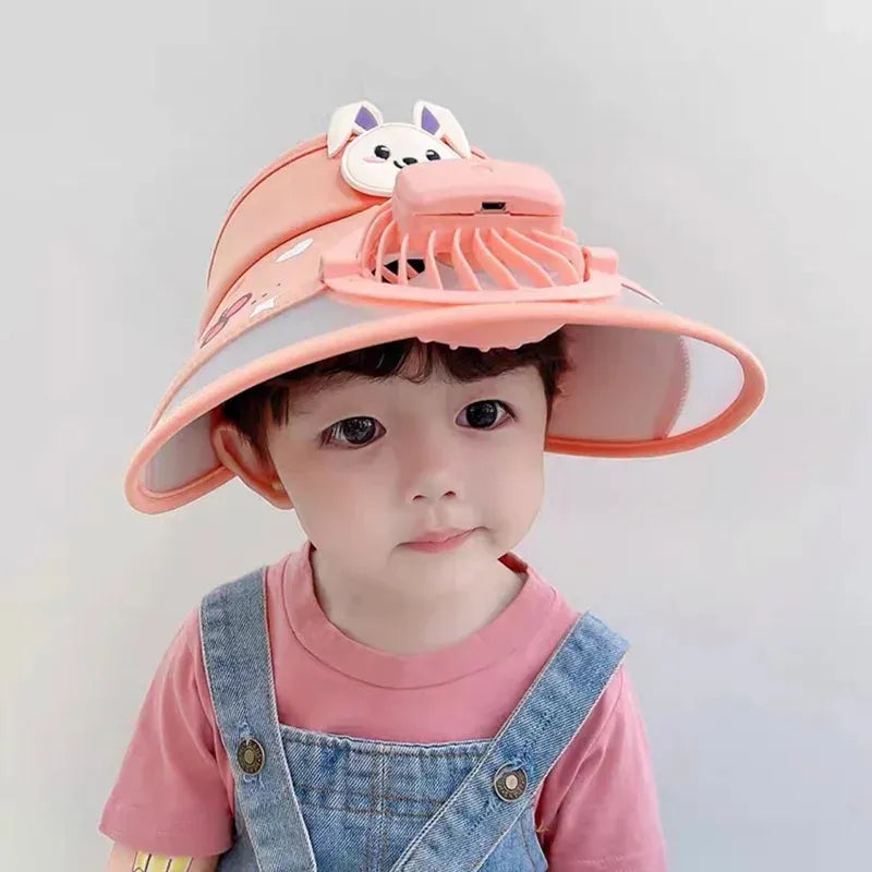 Gorro Visera Infantil Con Ventilador Usb Ajustable