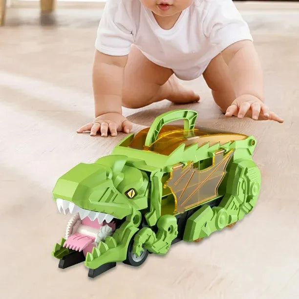 Camion De Dinosaurio Con Porta Autos Y Rampa 33cm