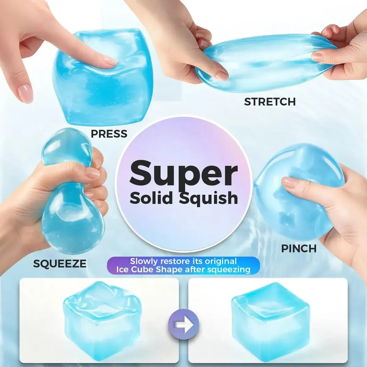 Cubo Squeeze Juguetes Antiestrés Viral Tiktok Azul
