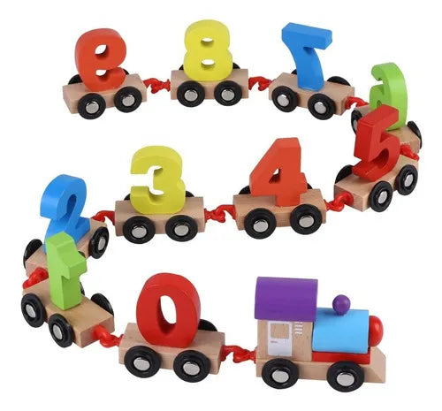 Tren Con Números De Madera Juguete Didáctico Montessori
