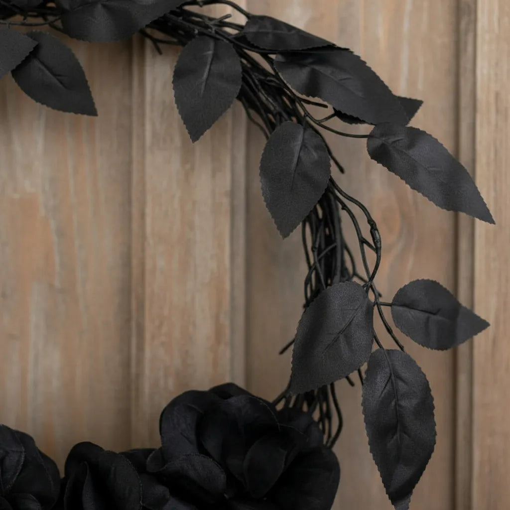 Corona Para Puerta Negra Decoracion Halloween